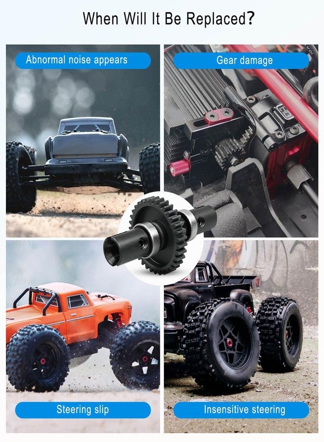 Vaticas High Speed 34T Differential Spool Locker Kit Fit for 1/7 Flony 6s 1/7 Infraction 6s Blx 1/7 Limitless Roller 1/7 Mojave 6s Blx 1/8 Kraton 6s Blx 1/8 Outcast 6s Blx Differential Gear Black - Image 3